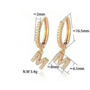 Brinco Argola Zirconia Letras - Sua Boutique