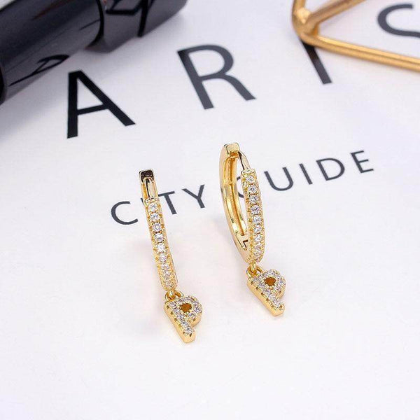Brinco Argola Zirconia Letras - Sua Boutique