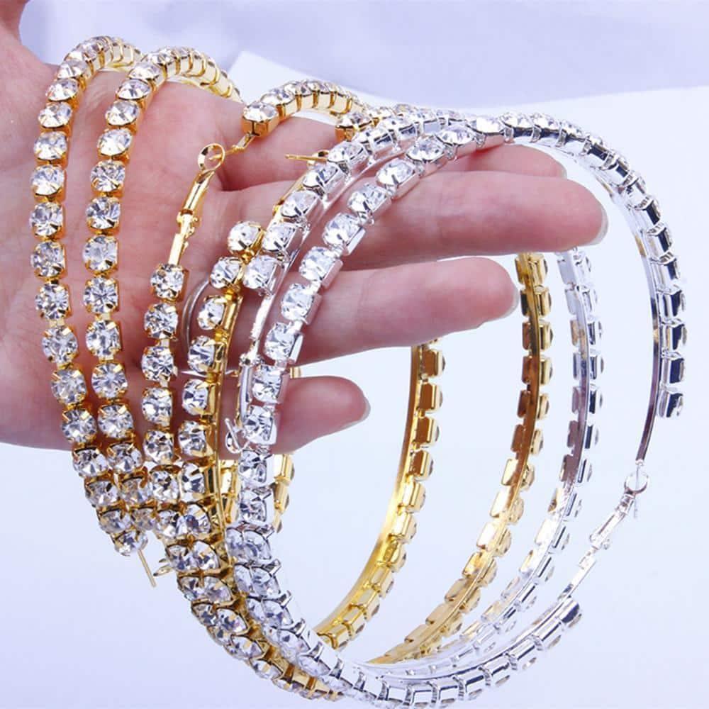 Brinco Argolas Shine Strass - Sua Boutique