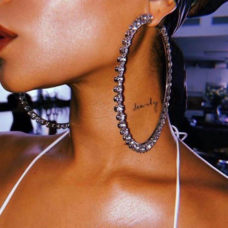 Brinco Argolas Shine Strass - Sua Boutique