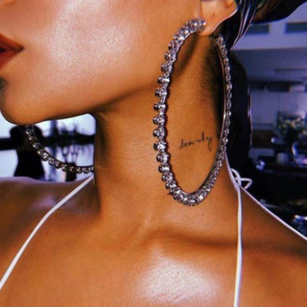 Brinco Argolas Shine Strass - Sua Boutique