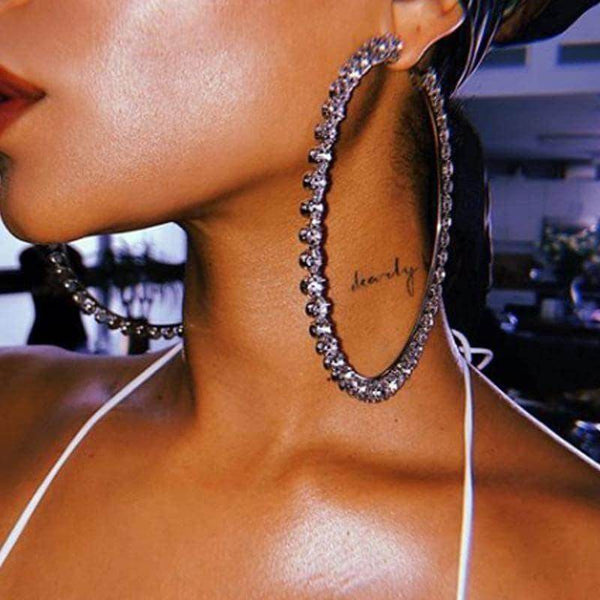 Brinco Argolas Shine Strass - Sua Boutique