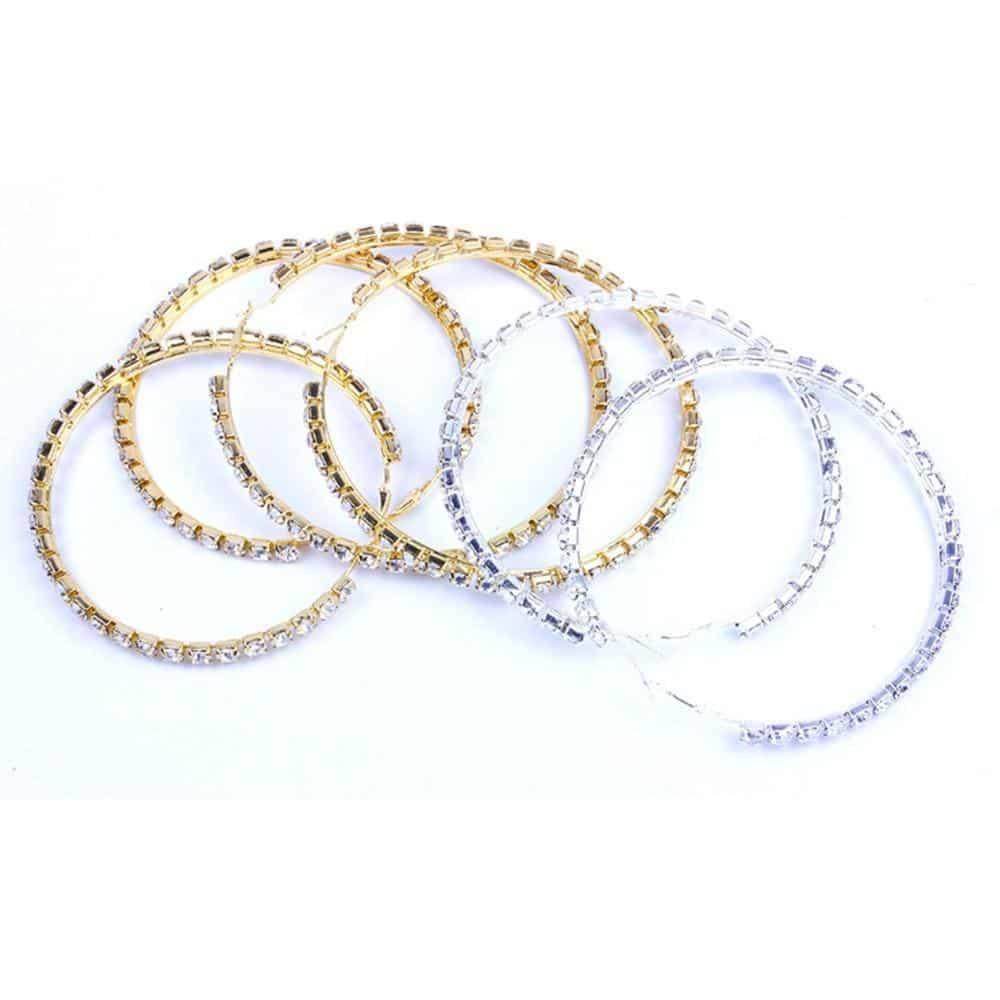 Brinco Argolas Shine Strass - Sua Boutique