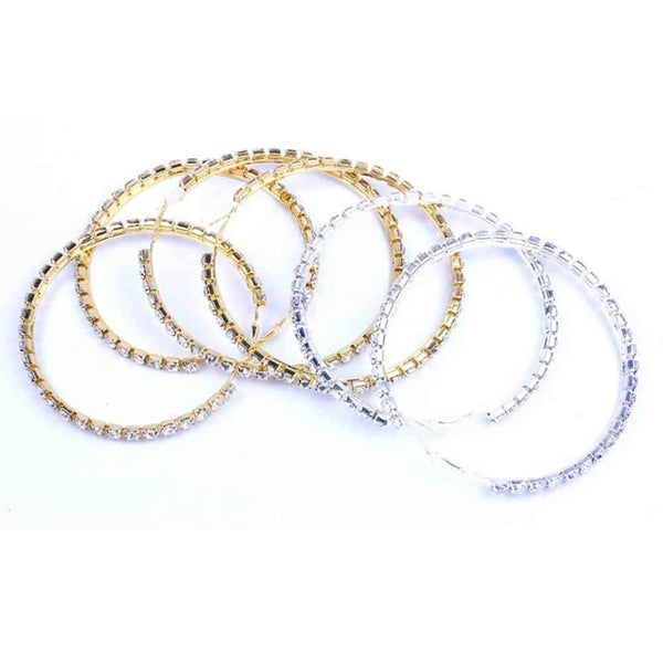 Brinco Argolas Shine Strass - Sua Boutique