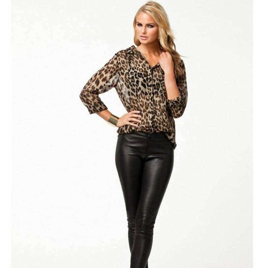 Camisa Chiffon Animal Print - Sua Boutique