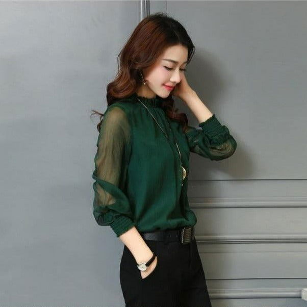 Camisa Chiffon Elegancy use o cupom PRIMEIRACOMPRA e garanta 12%OFF
