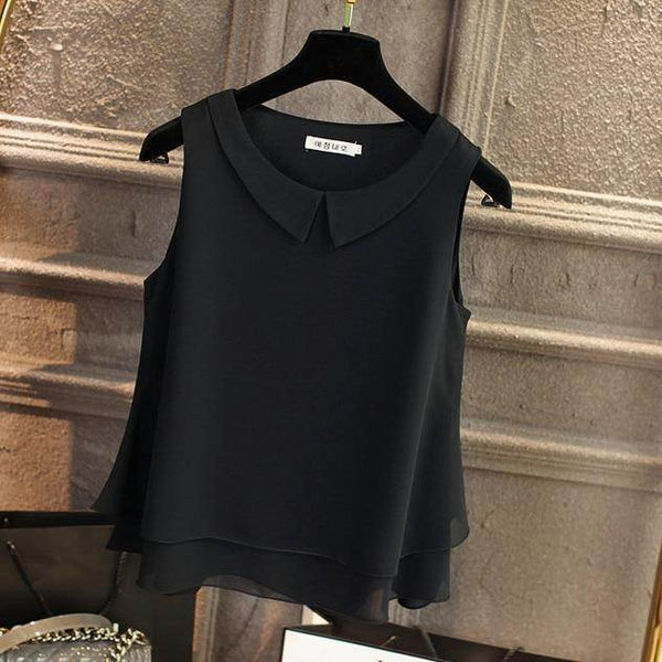 Camisa Chiffon Sem Mangas - Sua Boutique