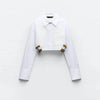 Camisa Cropped Cintos Laterais - Sua Boutique