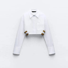 Camisa Cropped Cintos Laterais use o cupom PRIMEIRACOMPRA e garanta 12%OFF