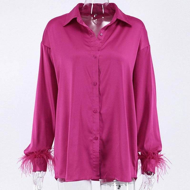 Camisa Detalhes em Plumas - Sua Boutique