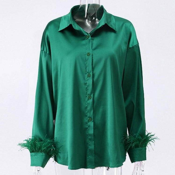 Camisa Detalhes em Plumas - Sua Boutique