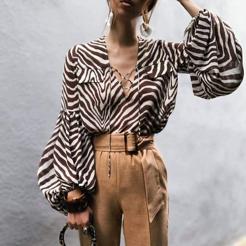 Camisa Elegante Animal Print - Sua Boutique