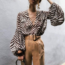 Camisa Elegante Animal Print - Sua Boutique