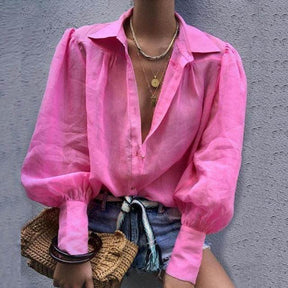 Camisa Feminina- Mangas Bufantes use o cupom PRIMEIRACOMPRA e garanta 12%OFF