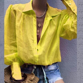 Camisa Feminina- Mangas Bufantes use o cupom PRIMEIRACOMPRA e garanta 12%OFF