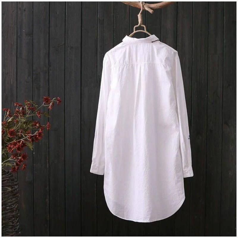 Camisa Long Flowers Bordada use o cupom PRIMEIRACOMPRA e garanta 12%OFF