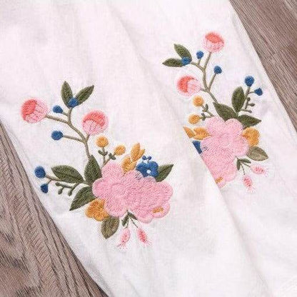 Camisa Long Flowers Bordada - Sua Boutique