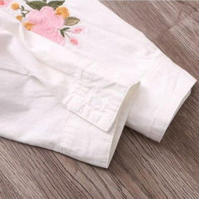 Camisa Long Flowers Bordada use o cupom PRIMEIRACOMPRA e garanta 12%OFF