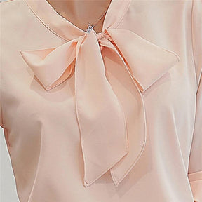 Camisa Manga Longa com Laço use o cupom PRIMEIRACOMPRA e garanta 12%OFF