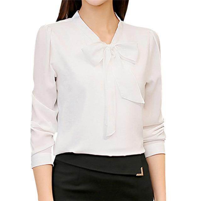 Camisa Manga Longa com Laço - Sua Boutique