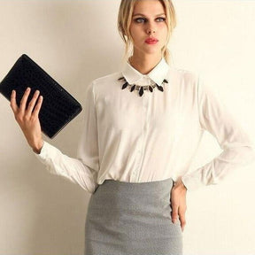 Camisa Manga Longa em Chiffon use o cupom PRIMEIRACOMPRA e garanta 12%OFF
