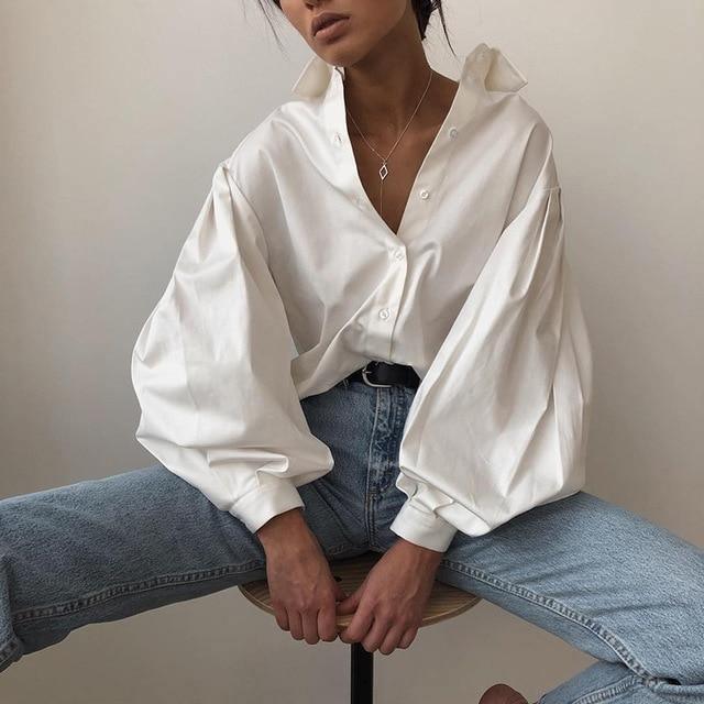 Camisa Mangas Bufantes Oversize use o cupom PRIMEIRACOMPRA e garanta 12%OFF