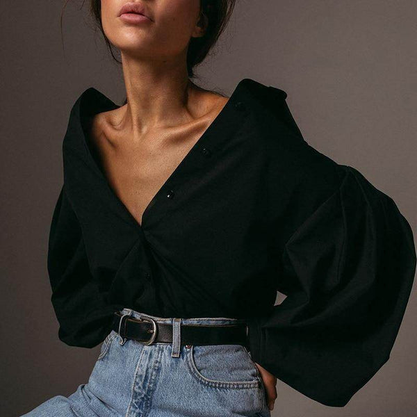 Camisa Mangas Bufantes Oversize - Sua Boutique