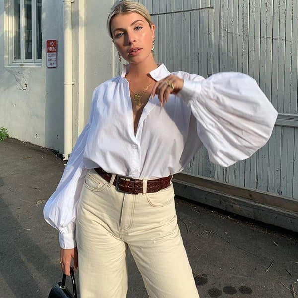 Camisa Mangas Bufantes Oversize - Sua Boutique