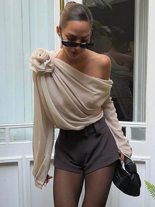 Camisa Nula Manga Flora - Sua Boutique