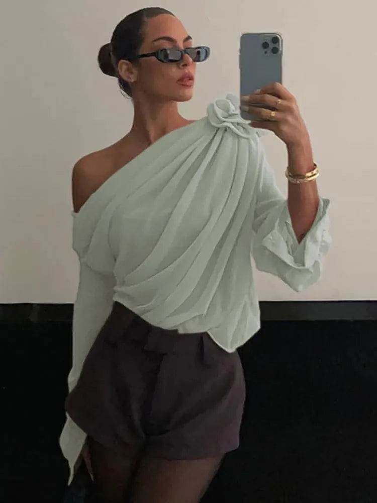 Camisa Nula Manga Flora - Sua Boutique