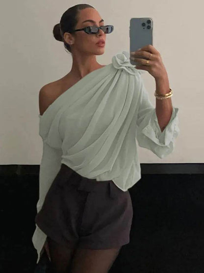 Camisa Nula Manga Flora - Sua Boutique