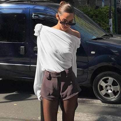 Camisa Nula Manga Flora - Sua Boutique