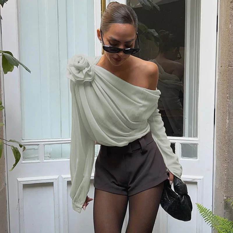 Camisa Nula Manga Flora - Sua Boutique