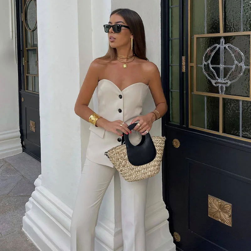 Conjunto Calça e Top Pamella use o cupom PRIMEIRACOMPRA e garanta 12%OFF