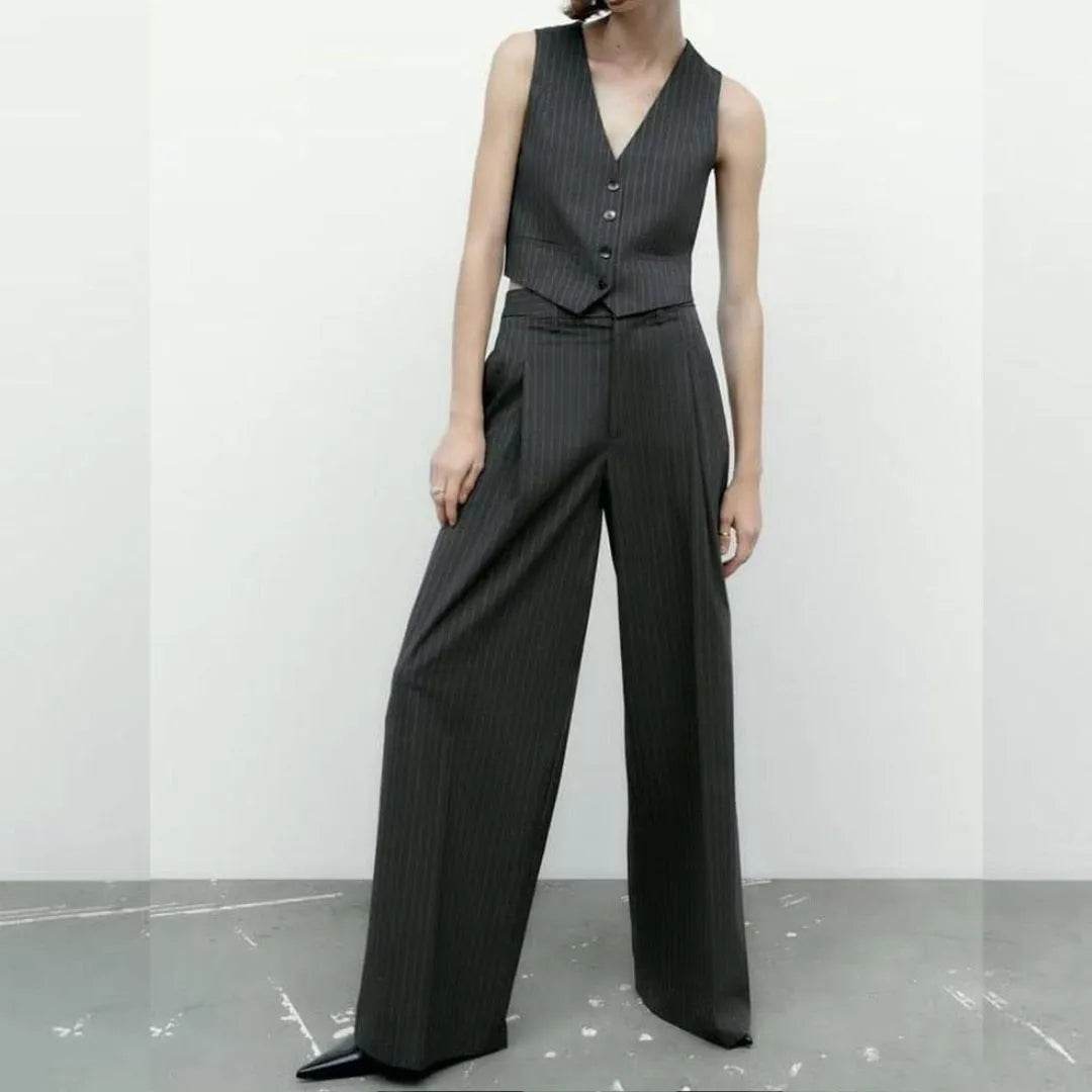 Conjunto Calça e Top Risca de Giz - Sua Boutique