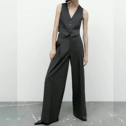 Conjunto Calça e Top Risca de Giz - Sua Boutique