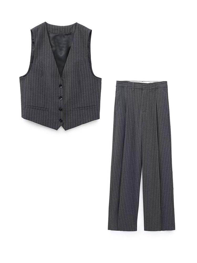 Conjunto Calça e Top Risca de Giz - Sua Boutique