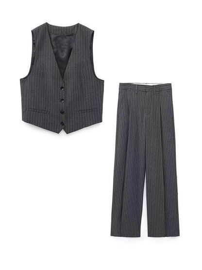Conjunto Calça e Top Risca de Giz - Sua Boutique