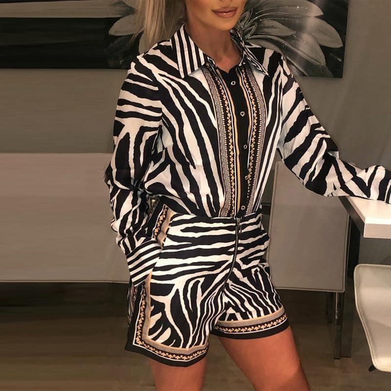 Conjunto Camisa e Shorts Animal Print - Sua Boutique