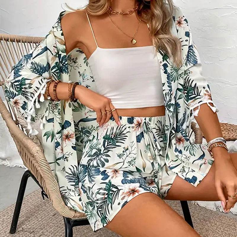 Conjunto Camisa e Shorts Floral Wave - Sua Boutique