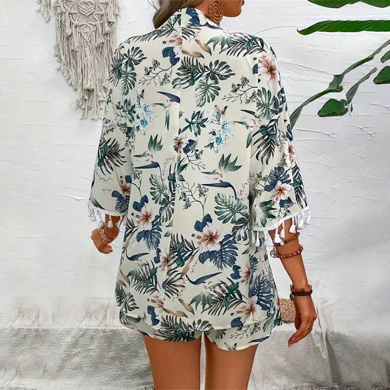 Conjunto Camisa e Shorts Floral Wave - Sua Boutique