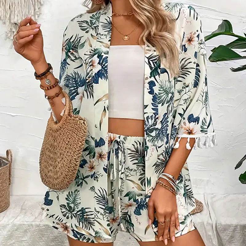 Conjunto Camisa e Shorts Floral Wave - Sua Boutique