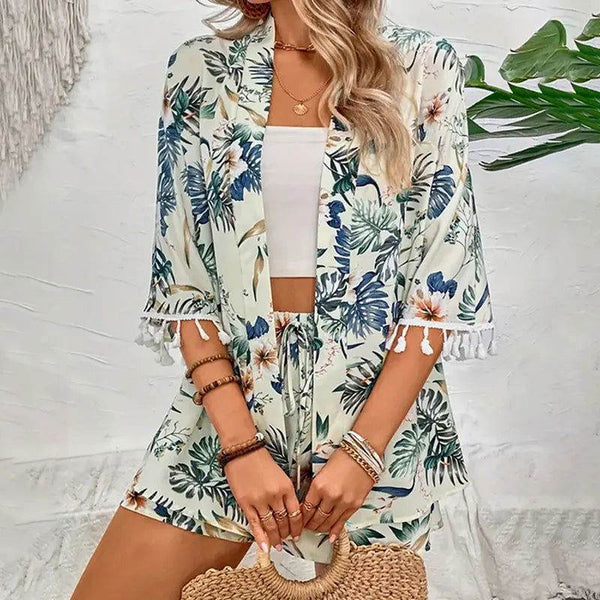 Conjunto Camisa e Shorts Floral Wave - Sua Boutique