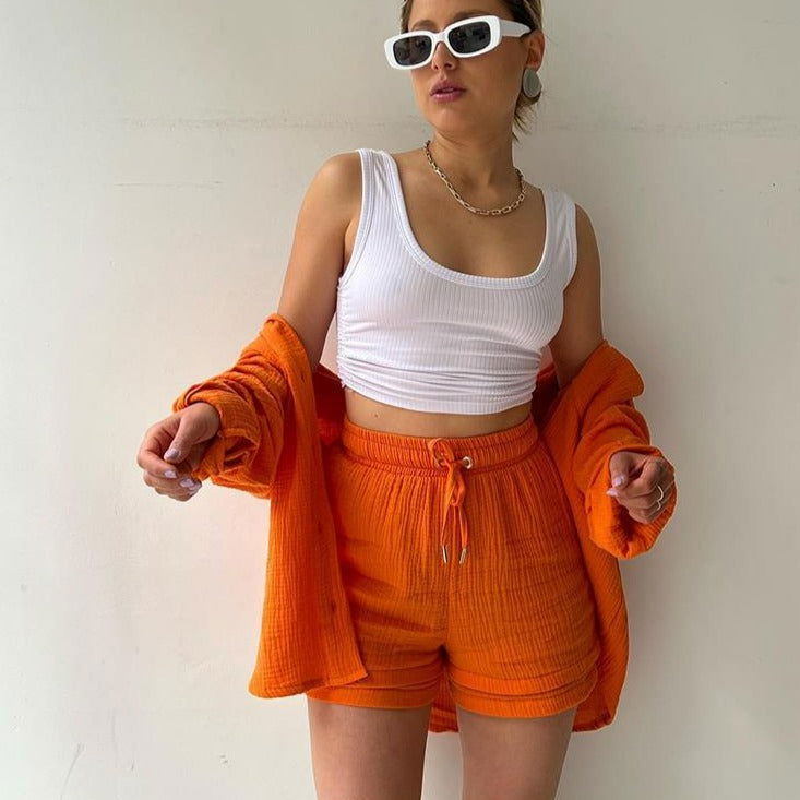 Conjunto Shorts e Camisa April use o cupom PRIMEIRACOMPRA e garanta 12%OFF