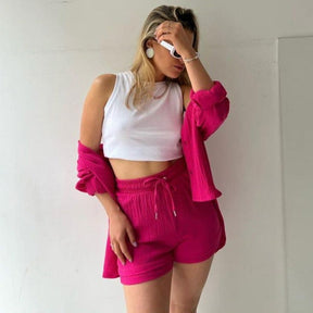 Conjunto Shorts e Camisa April use o cupom PRIMEIRACOMPRA e garanta 12%OFF