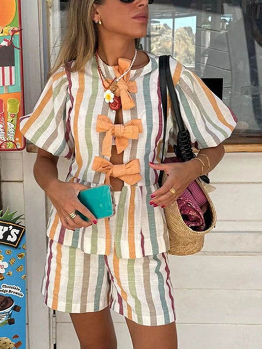 Conjunto Shorts e Camisa Laços - Sua Boutique