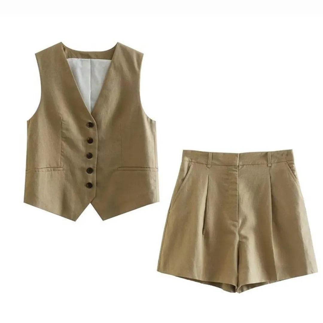 Conjunto Shorts e Colete Amber - Sua Boutique