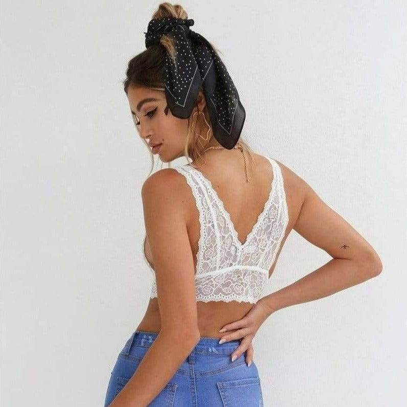 Cropped Vazado em Renda - Sua Boutique