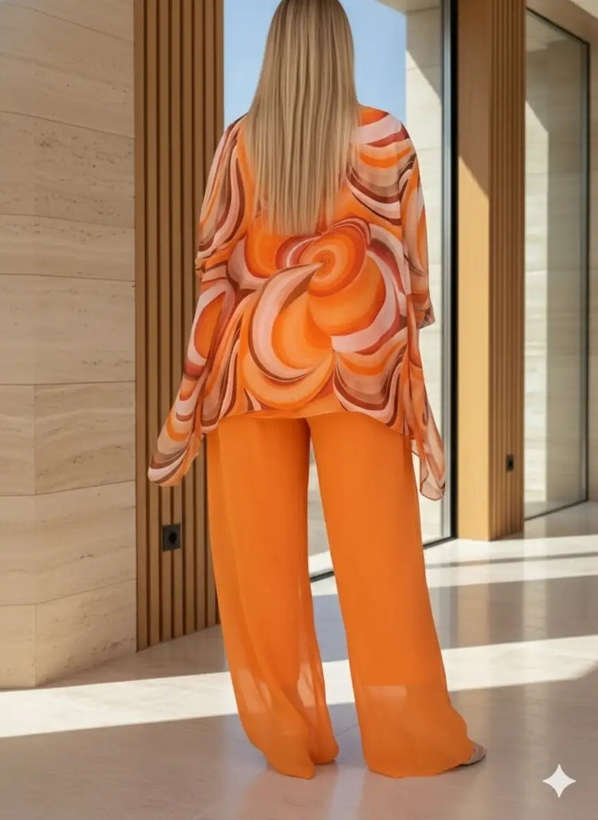 Conjunto Calça e Blusa Chiffon Anamara