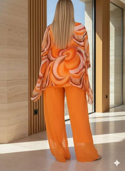 Conjunto Calça e Blusa Chiffon Anamara